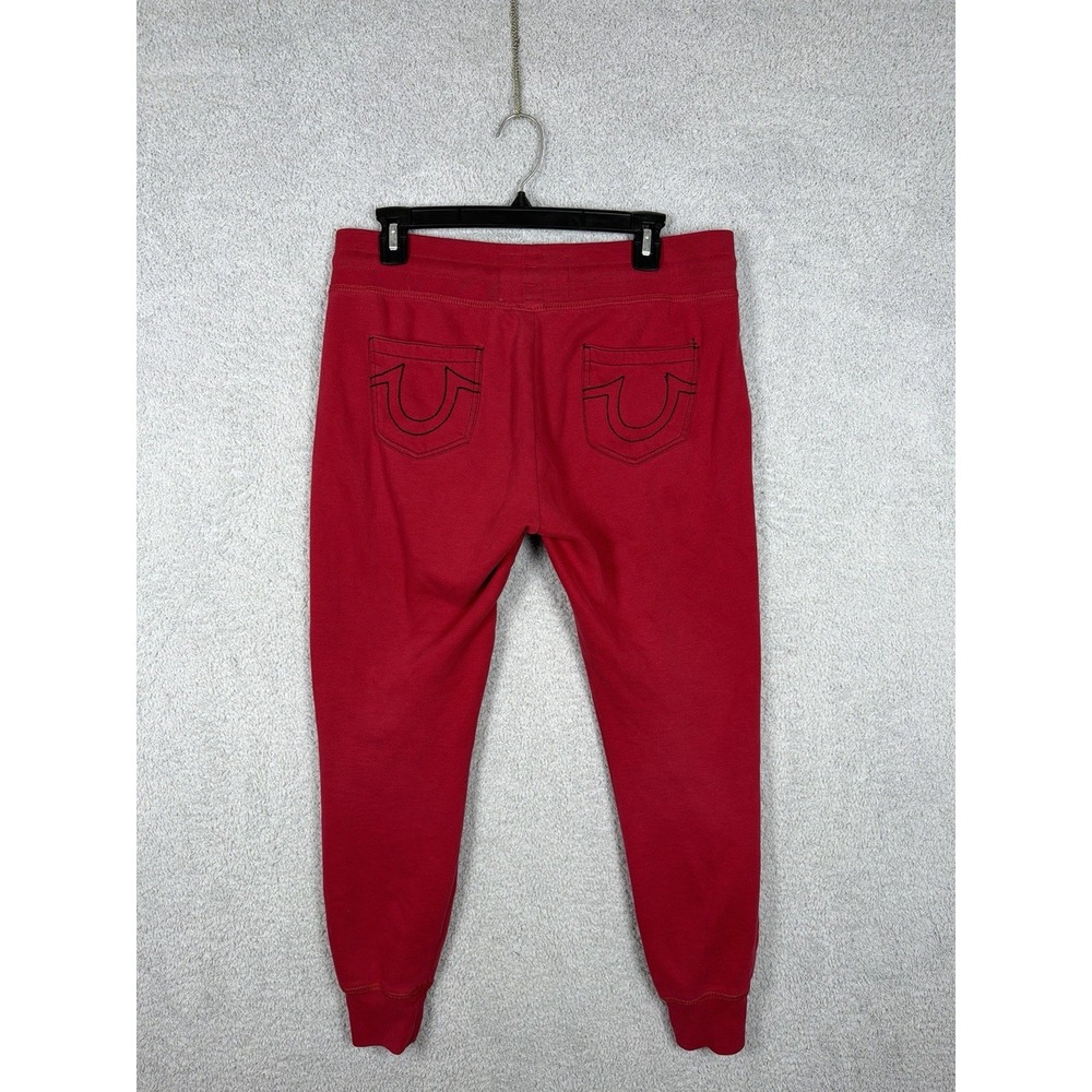 True Religion Pants Mens S Red Motocross Tapered Fit Joggers Embroidered Pockets - Picture 9 of 11